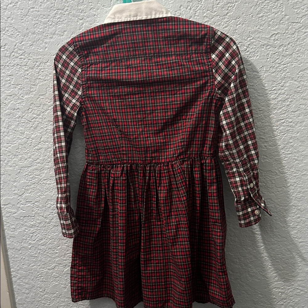 Polo Ralph Lauren Red Blue White‎ Plaid Christmas Holiday Dress Kids Size 4 - Picture 3 of 9
